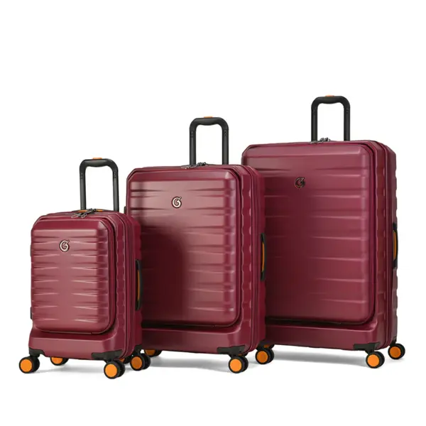 Goby London GB-2413 purplish red luggage lightweight PC suitcase with front opening and TSA lock in Bangladesh